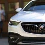 A close up of a Buick front grill.