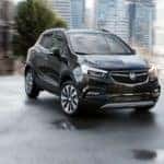 A black 2020 Buick GX is parked in the middle of an empty street near Atlanta, GA.