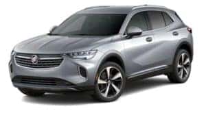 A silver 2021 Buick Envision is angled left.