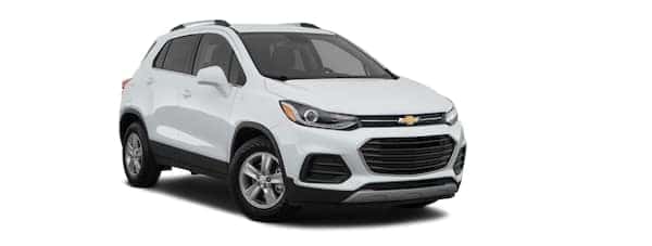 A white 2021 Chevy Trax is angled right.
