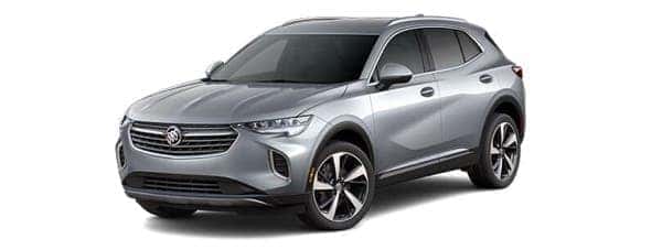A silver 2021 Buick Envision is angled left.