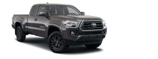A grey 2021 Toyota Tacoma SR5 is angled right.
