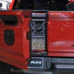 Close-up view of the 2019 RAM 1500 tailgate at the 2019 Chicago Auto Show.
