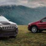 Two Jeep Cherokee in mountains