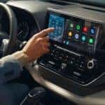 Interior cabin and dash of the 2020 Toyota Highlander