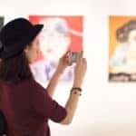 woman visiting art gallery