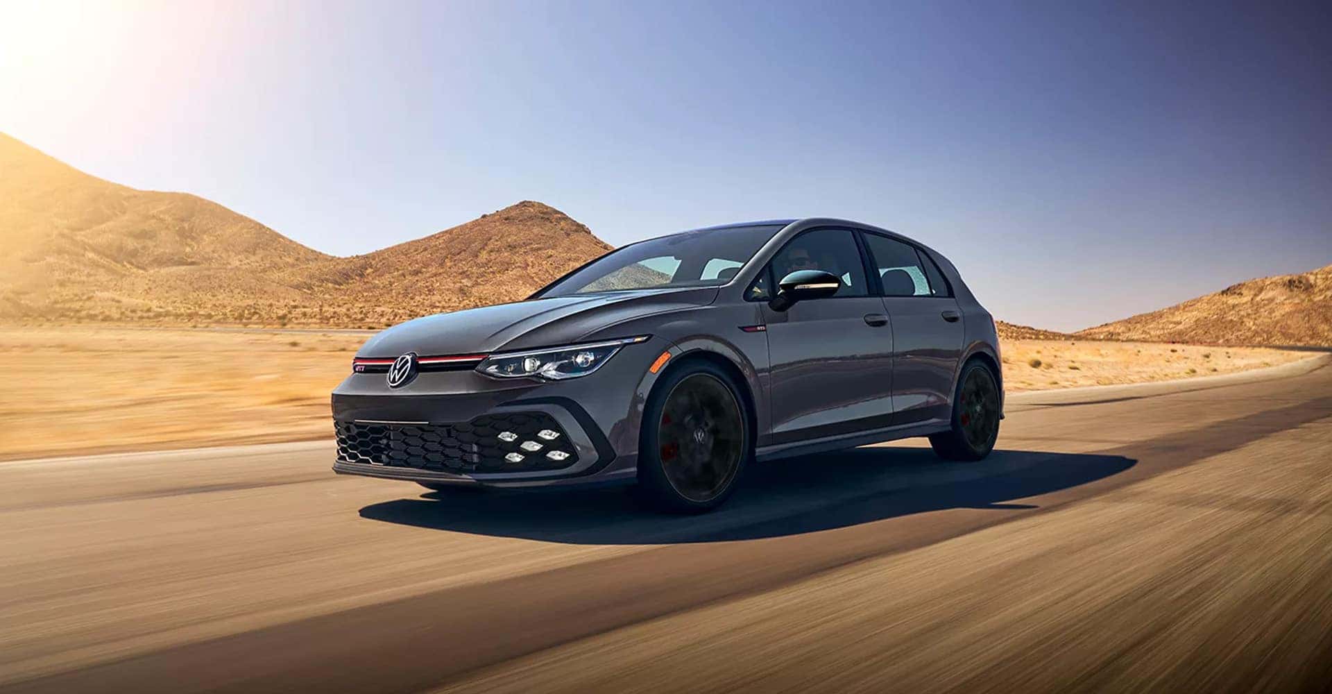 Driving fast VW Golf GTI