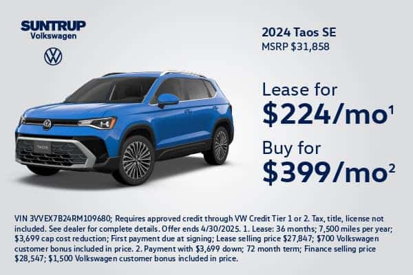 2024 Taos SE April offer