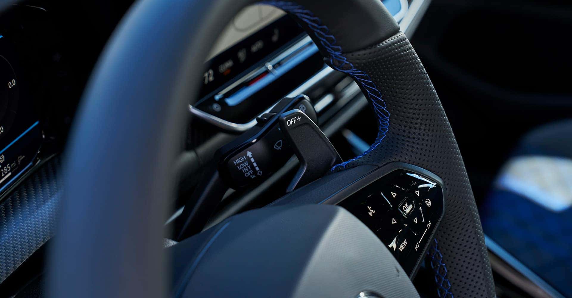 2025 VW Golf R close up of steering wheel