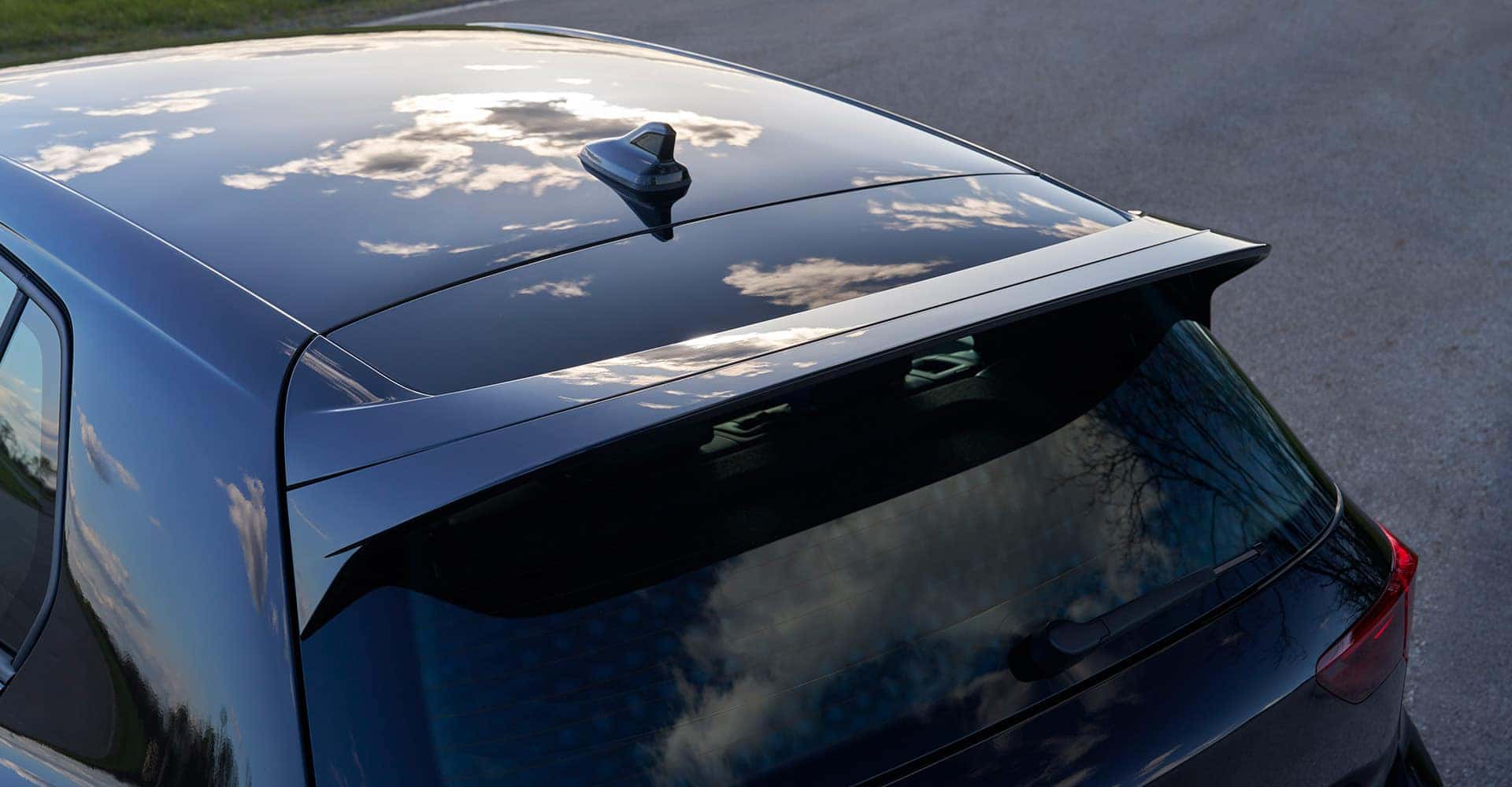 2025 VW Golf R view of spoiler