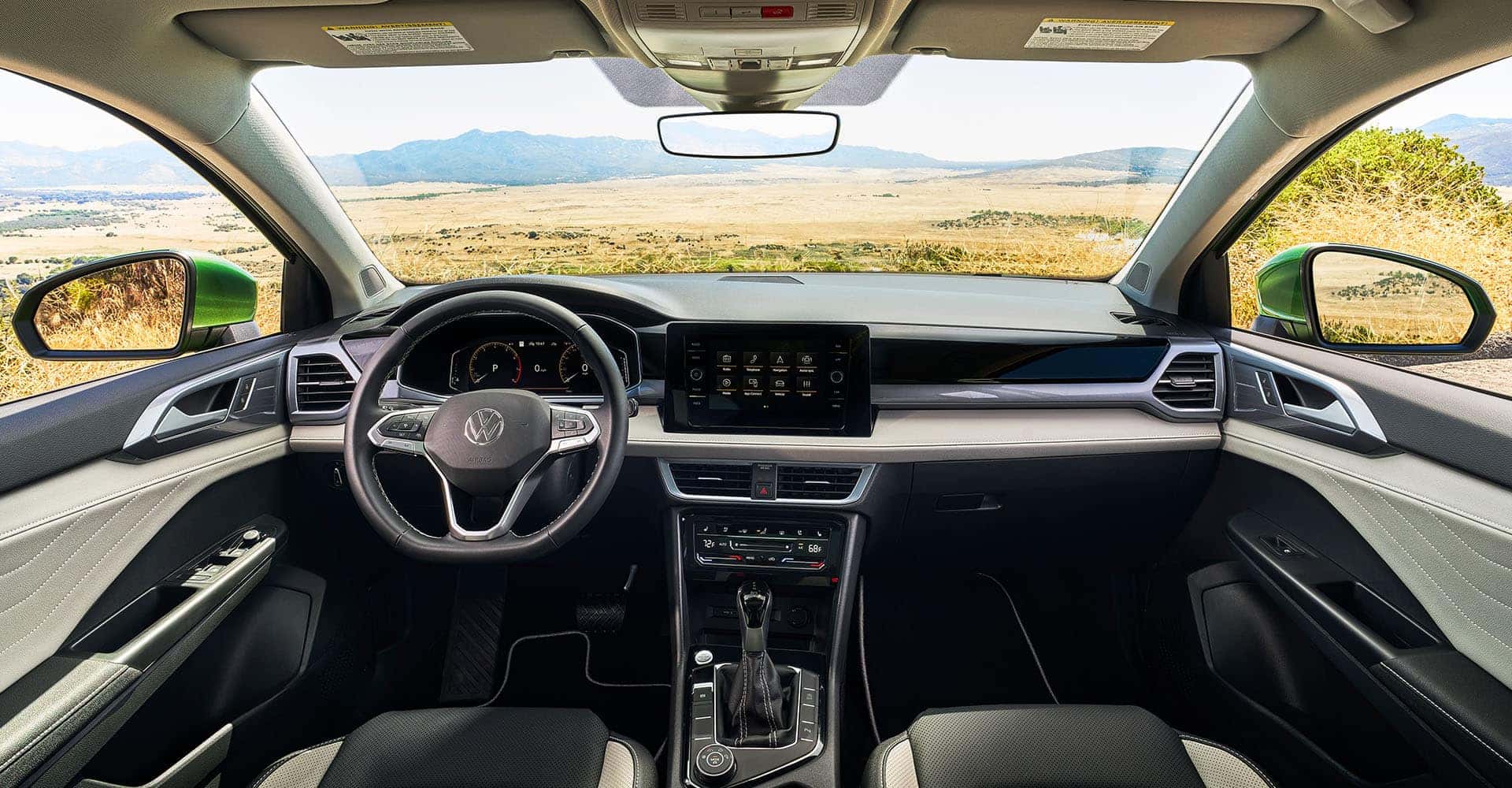 2025 VW Taos view of front seat area