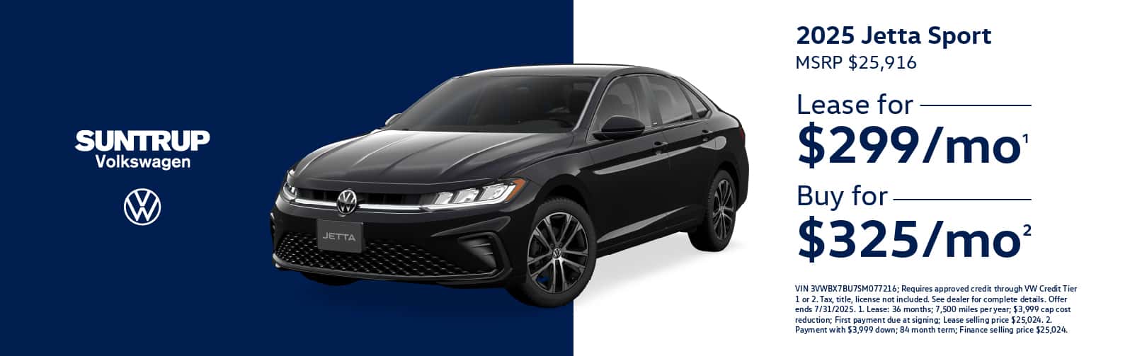 2025 Jetta Sport July offer