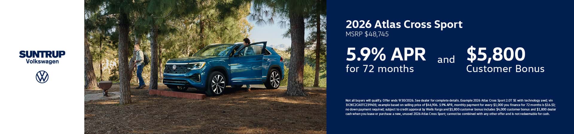 2026 Atlas Cross Sport September offer