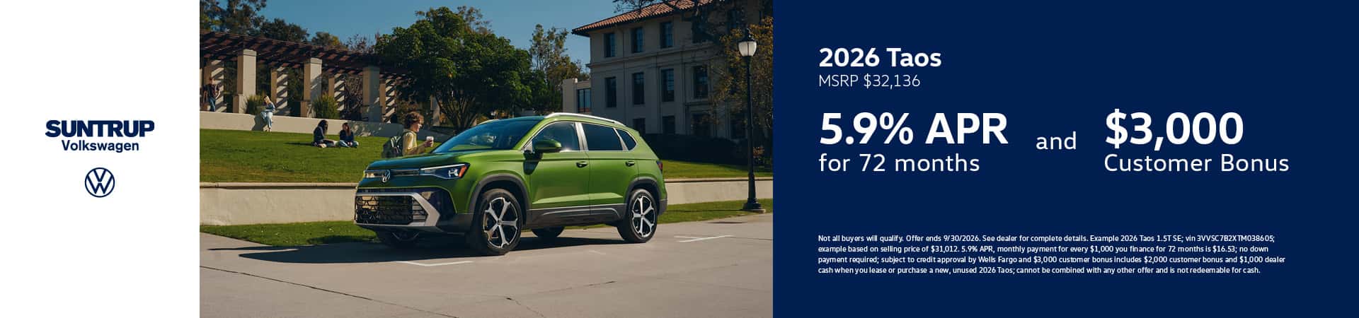 2026 Taos September offer