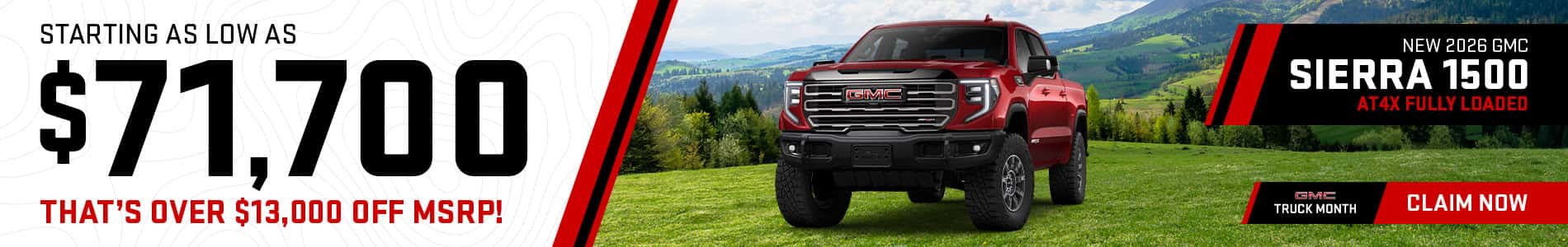 2026 GMC Sierra 1500 AT4X Promo