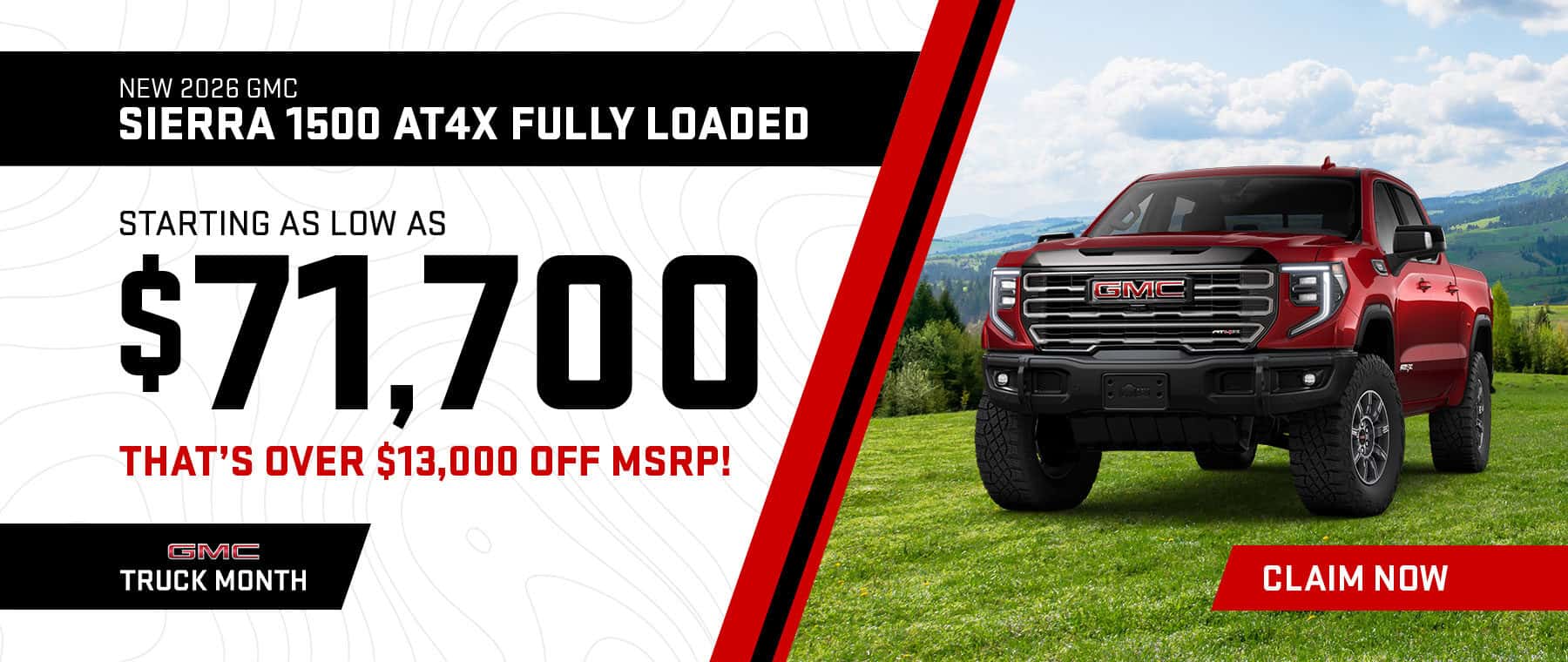 2026 GMC Sierra 1500 AT4X Promo