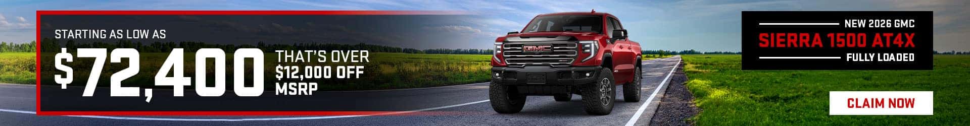 New 2026 Sierra 1500 AT4X Promo