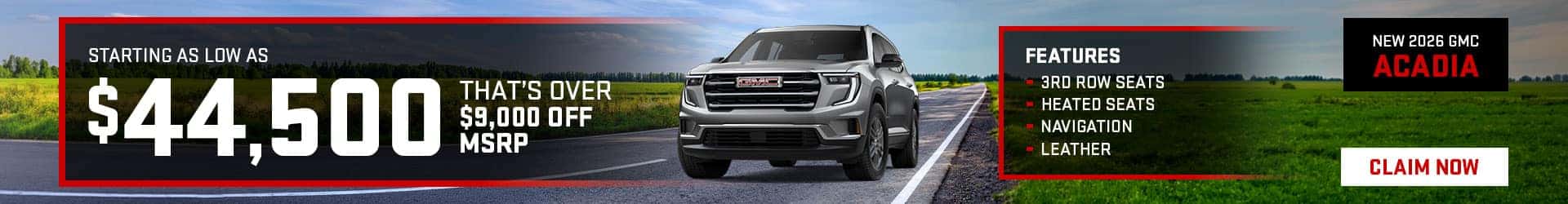 New 2026 GMC Acadia Promo
