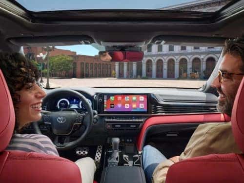 2025 Toyota Camry interior view looking forward towards couple in front seats