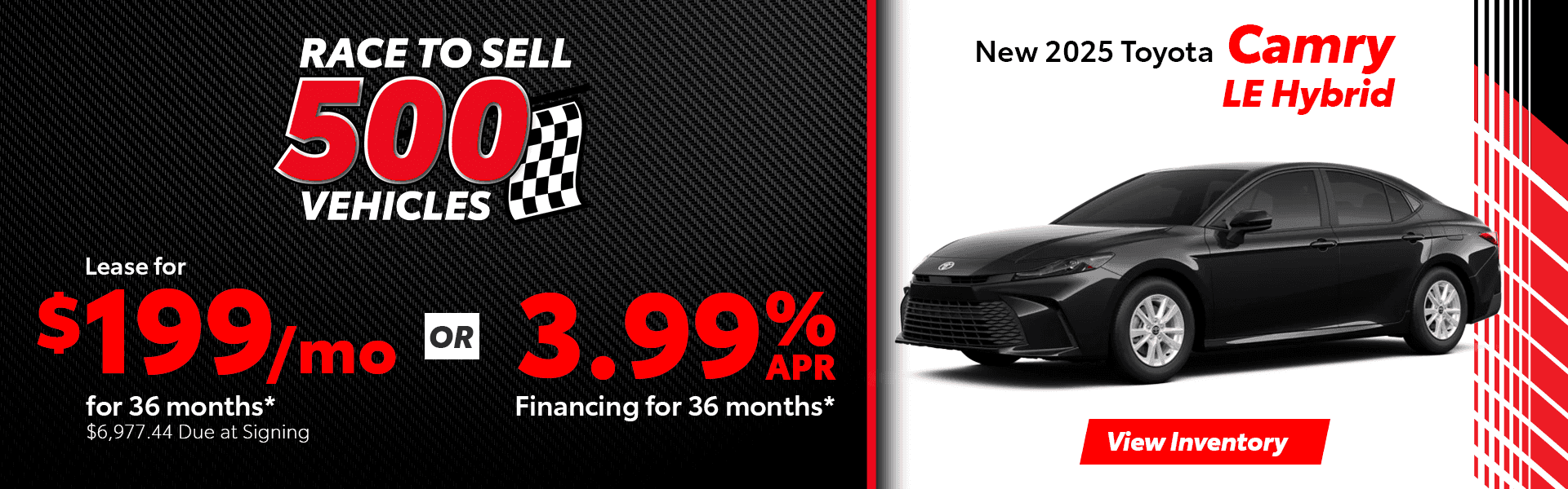 Lease a 2025 Toyota Camry for $199 per month in North Charlotte, NC