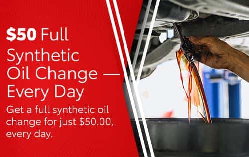 $50 Full Synthetic Oil Change — Every Day
