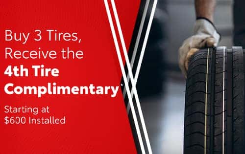 Buy 3 Tires, Receive the 4th Tire Complimentary