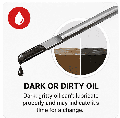 Dark or dirty engine oil