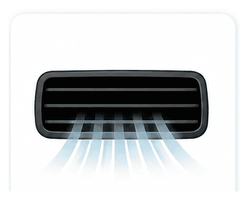 Weak airflow from vehicle air conditioning vents