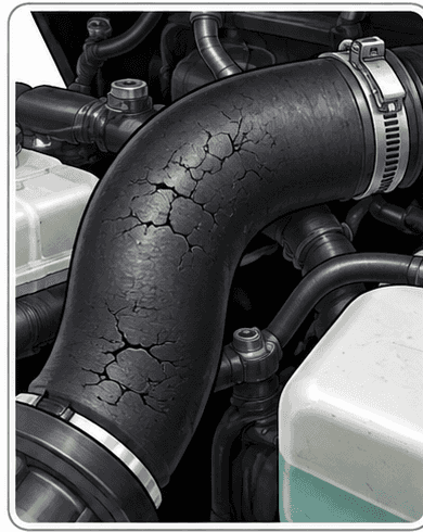Cracked or swollen automotive hose