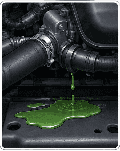 Coolant leak from a vehicle cooling system