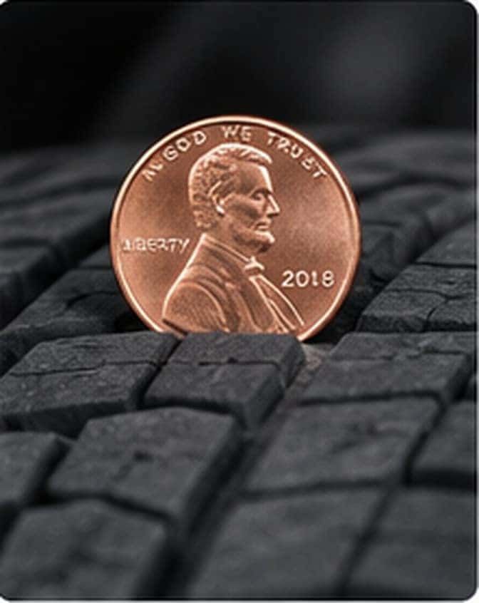 Worn tire tread