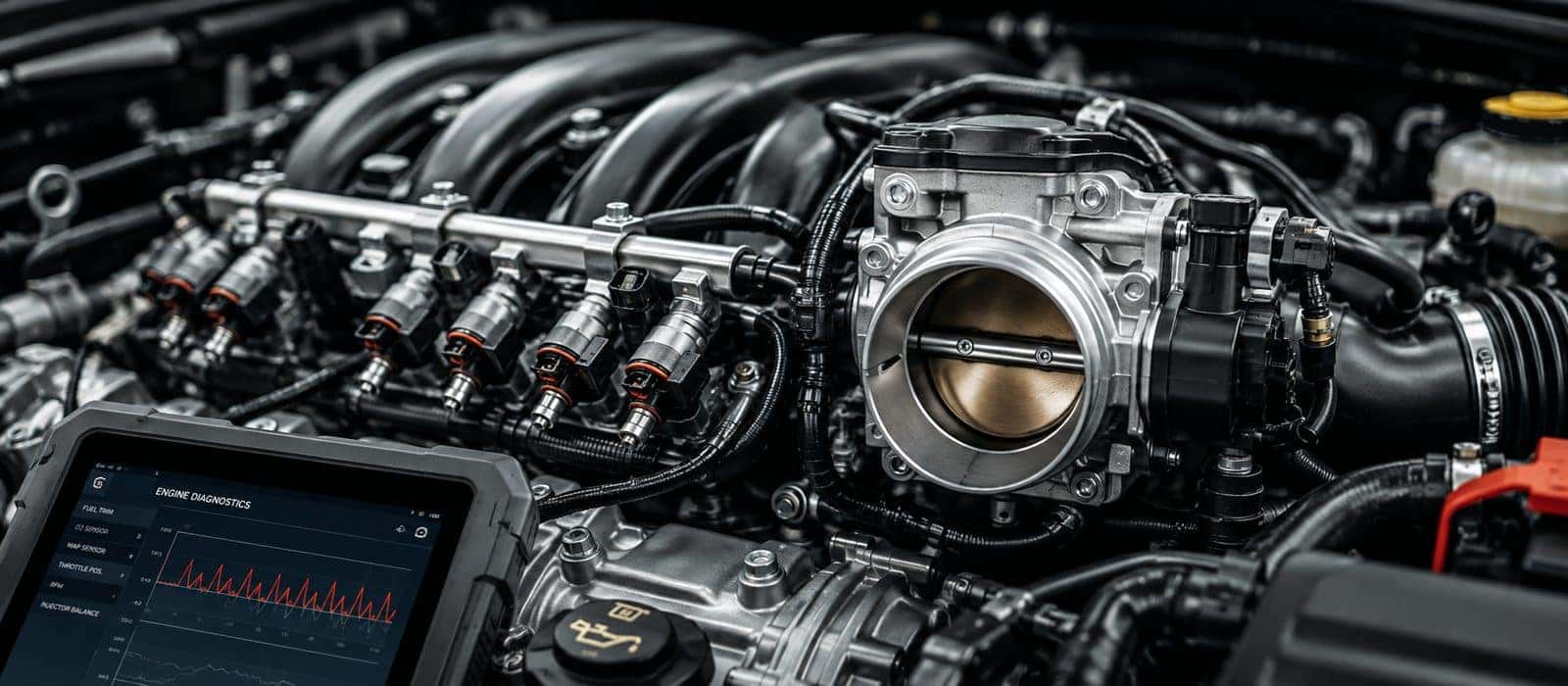 Fuel injection and throttle body engine service diagnostics