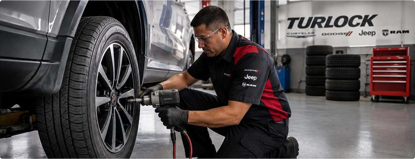 Professional tire service at Turlock Chrysler Dodge Jeep Ram