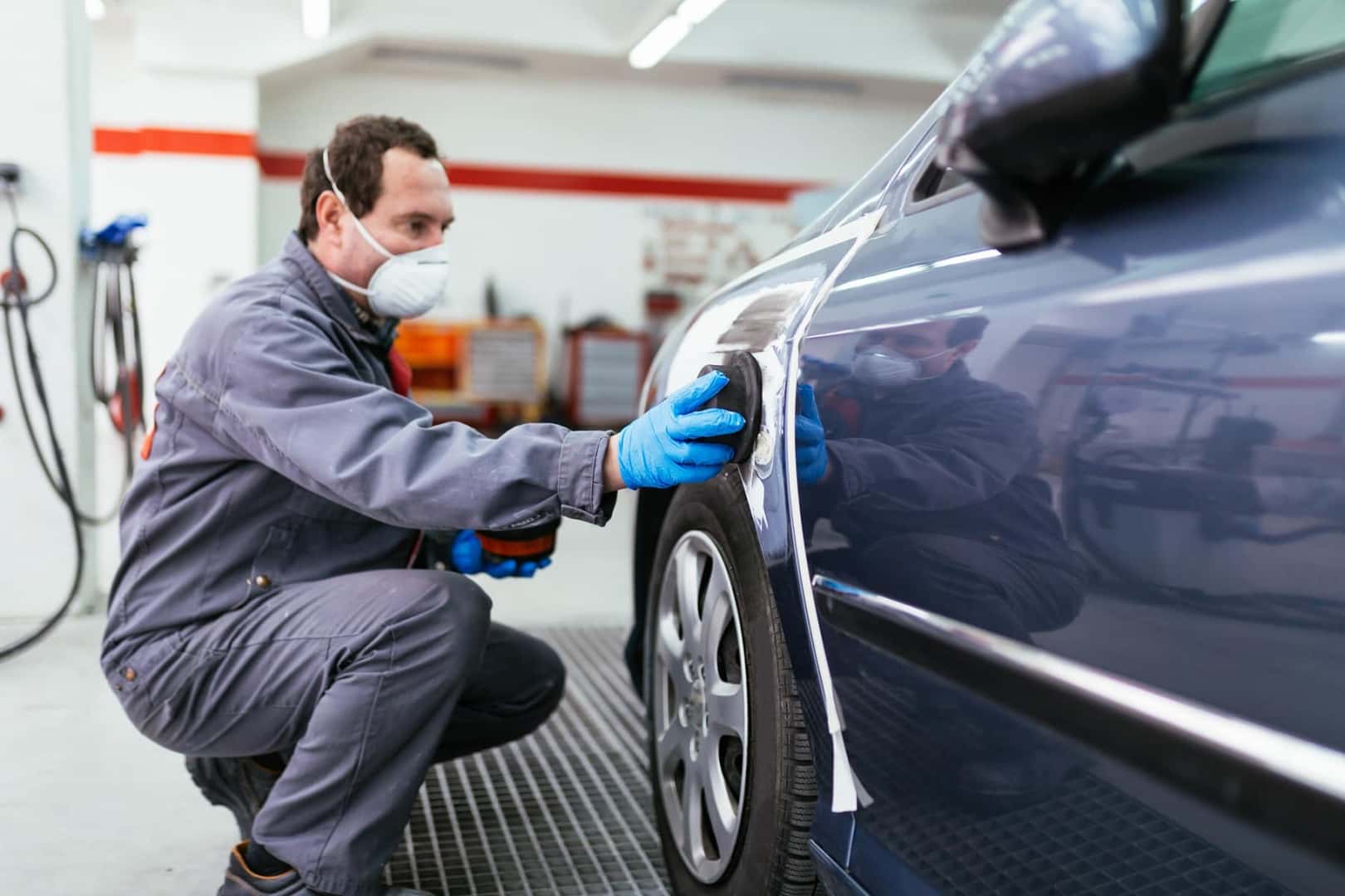 inspecting the car after car body work