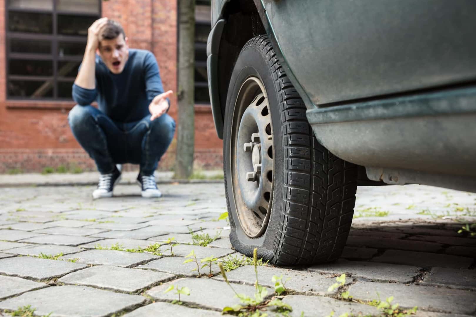 Car With Flat Tire