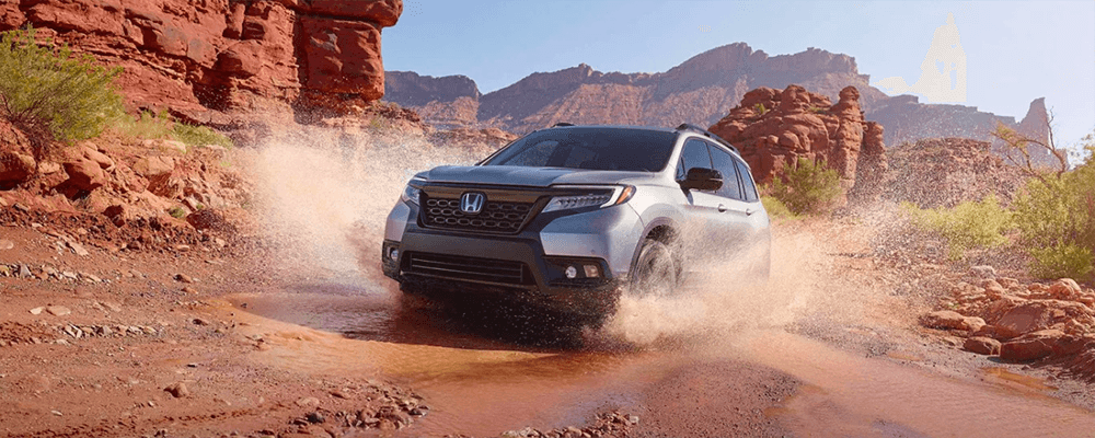 2019 Honda Passport driving in desert