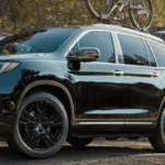 Olive green Honda Pilot
